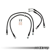 034Motorsport | Stainless Steel Braided Brake Line Kit (Audi A3, S3/VW Golf R MK7, 7.5)