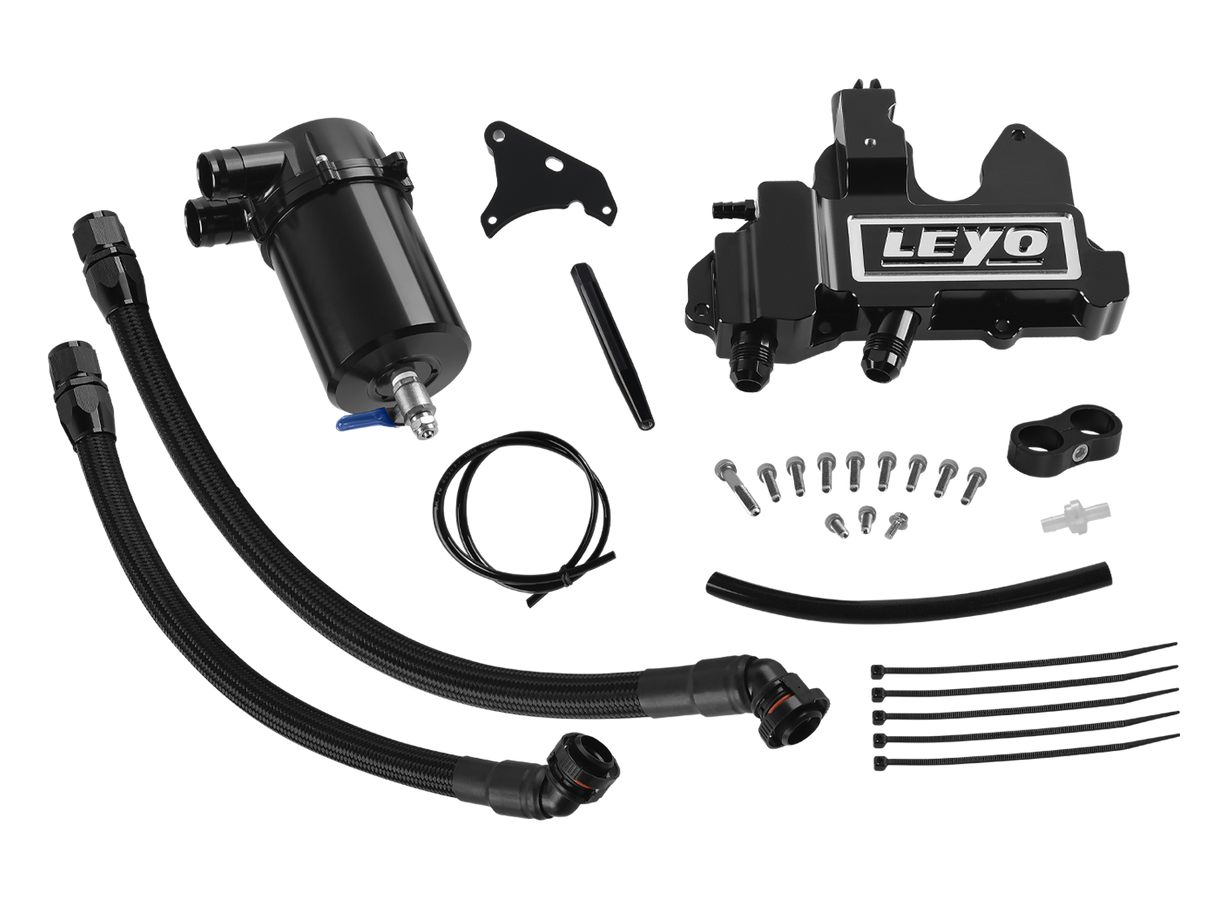 LEYO Motorsport | Oil Catch Can Kit (Black)