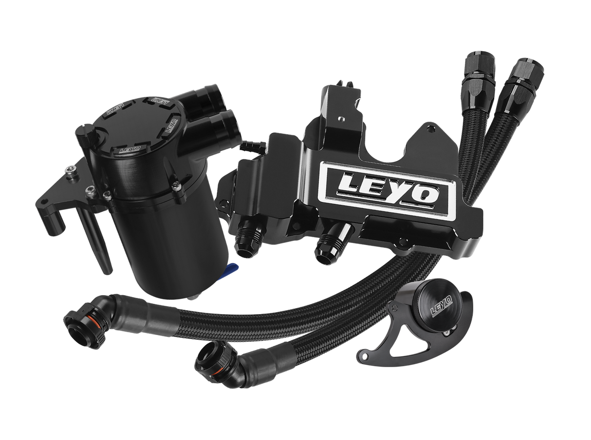 LEYO Motorsport | Oil Catch Can Kit PLUS (Black)