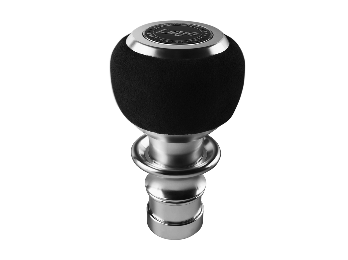 LEYO Motorsport | Black Alcantara DSG Shift Knob (Silver Anodized)