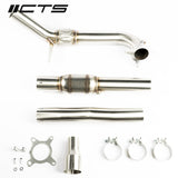 CTS Turbo | Downpipe with High-Flow Cat (MK6R, TT-S, S3 8P)