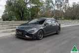 i30N Fastback PD FL 2022+ Front Lip Splitter & Reinforcement Brackets (GLOSS BLACK)