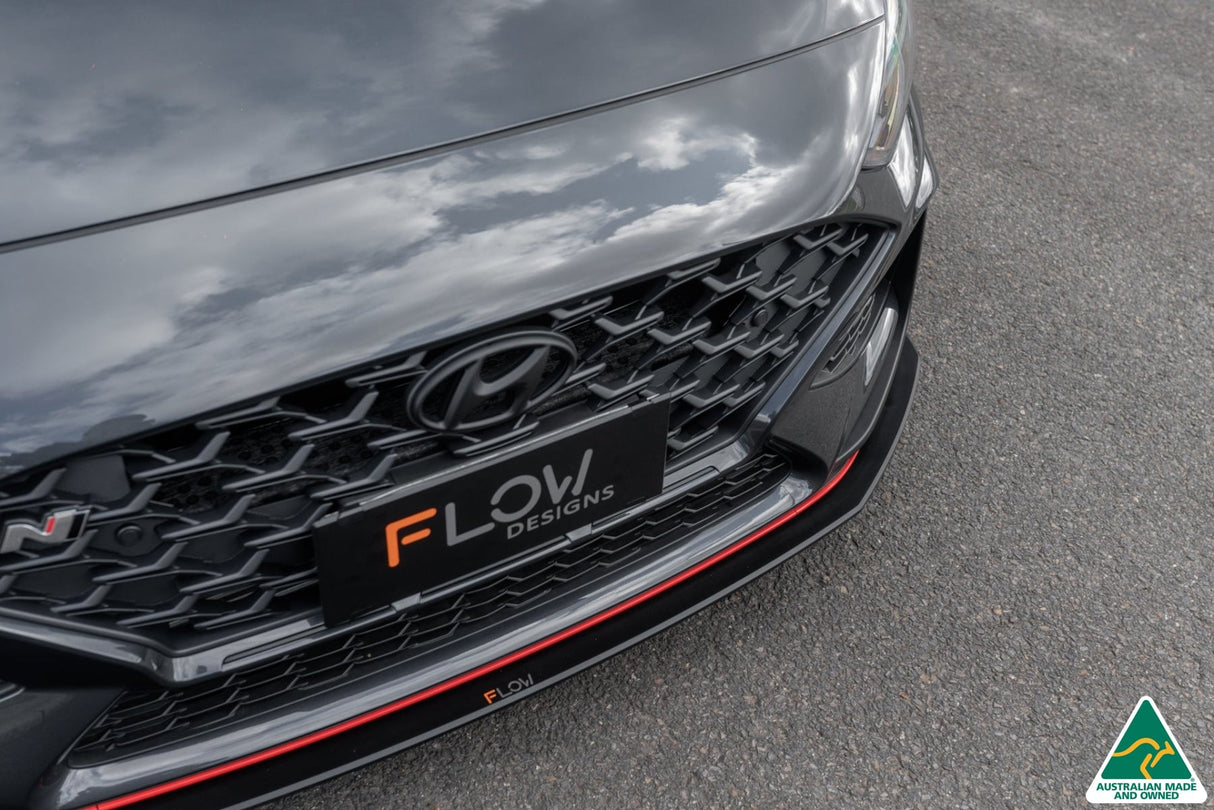 i30N Fastback PD FL 2022+ Front Lip Splitter & Reinforcement Brackets (GLOSS BLACK)