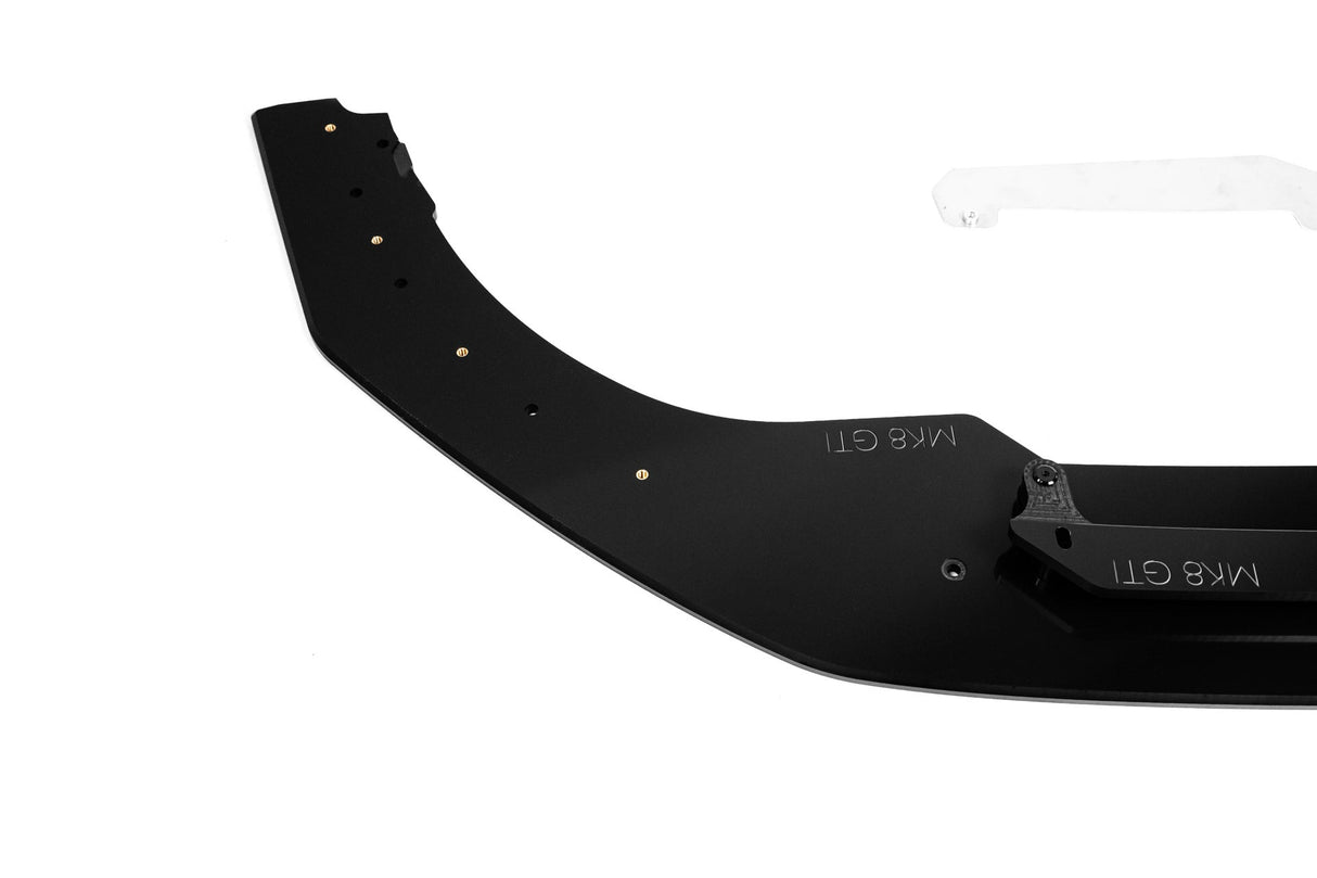 MK8 Golf GTI Front Lip Splitter & Bumper Reinforcement Plate (GLOSS BLACK)