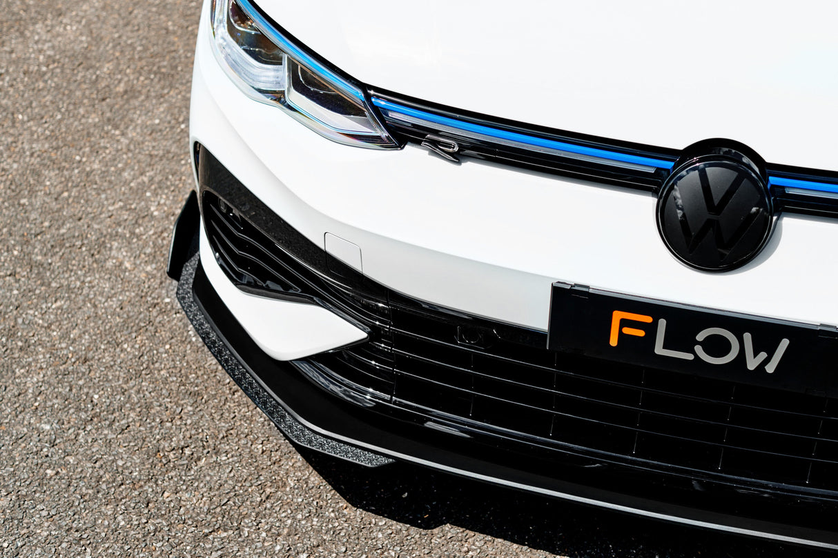 GLOSS BLACK MK8 Golf R Chassis Mounted Front Lip Splitter