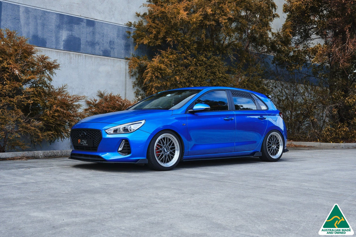 i30 SR Hatch (2017-2018) Side Skirt Splitters (Pair) (GLOSS BLACK)