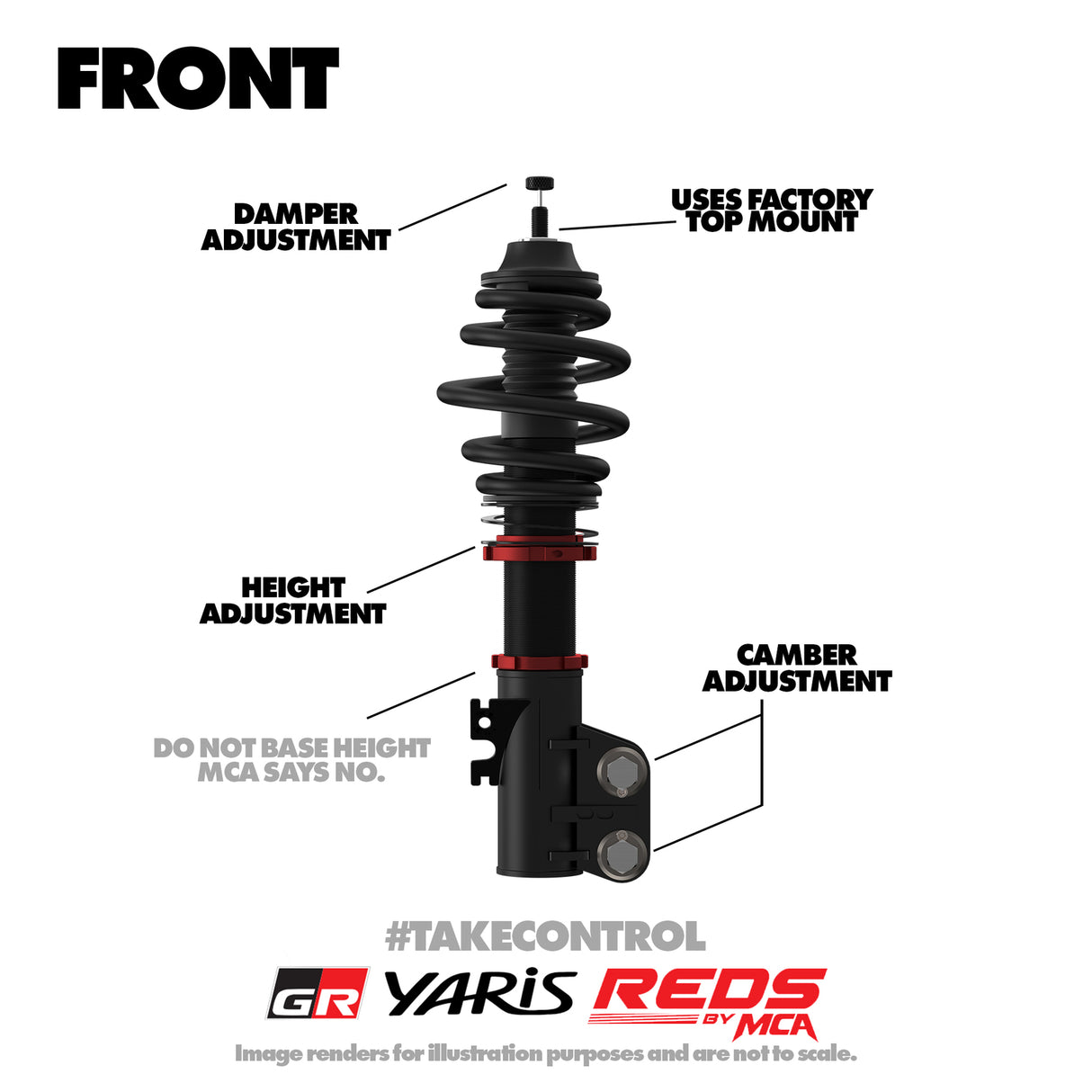 MCA | Race Red Series Coilovers (Toyota Yaris GR XPA16R)