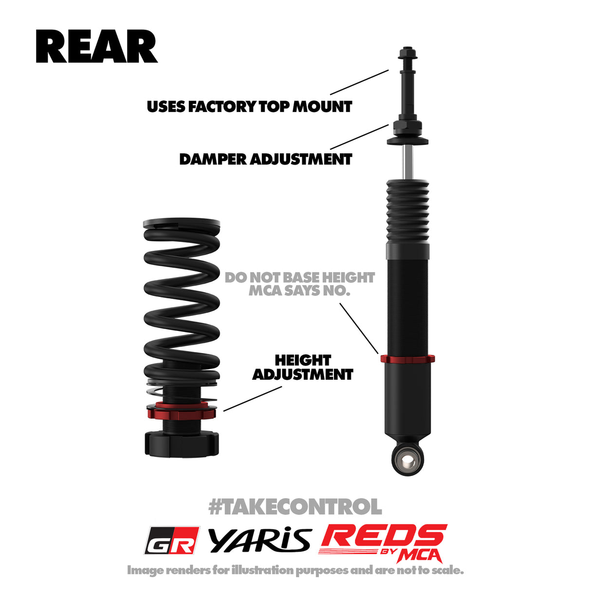 MCA | Race Red Series Coilovers (Toyota Yaris GR XPA16R)