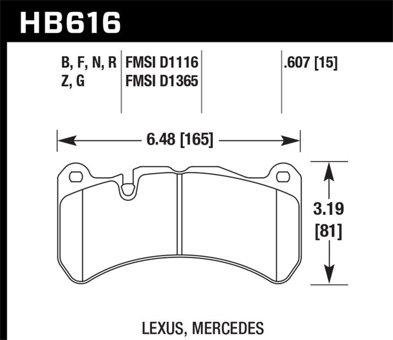 HAWK | DTC-60 Front Brake Pads (6 Piston Brembo)