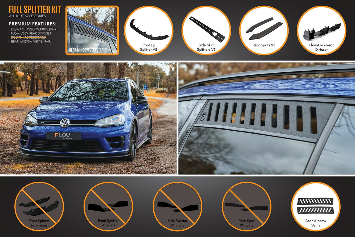 MK7 Golf R Wagon Full Lip Splitter Set