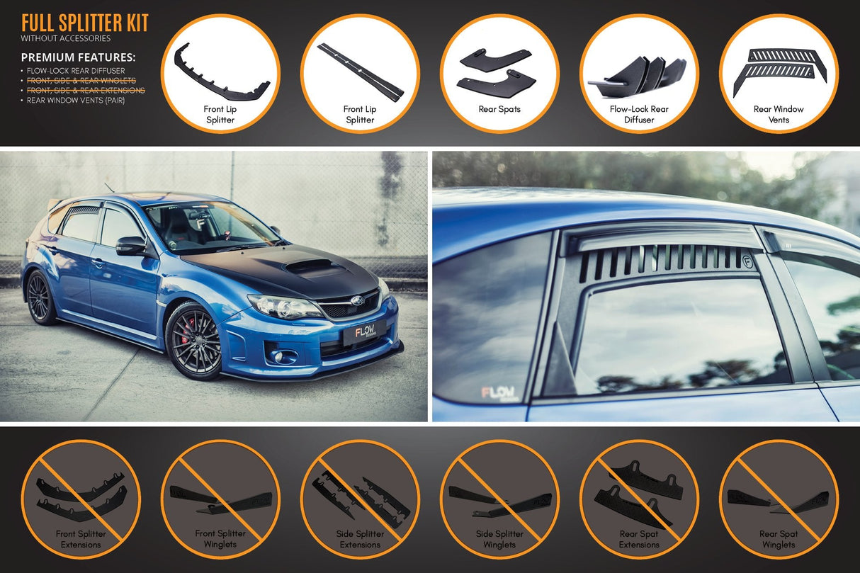 Impreza WRX / STI G3 Hatch (FL) Full Lip Splitter Set