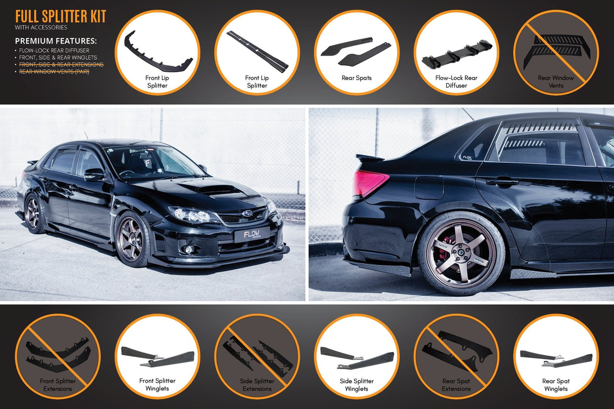 Impreza WRX / STI G3 Sedan FL Full Lip Splitter Set