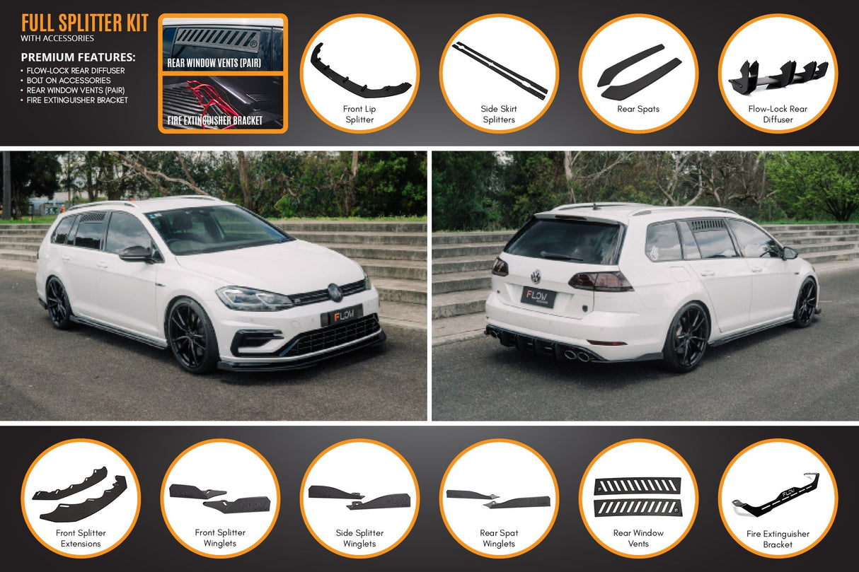 MK7.5 Golf R Wagon Full Lip Splitter Set