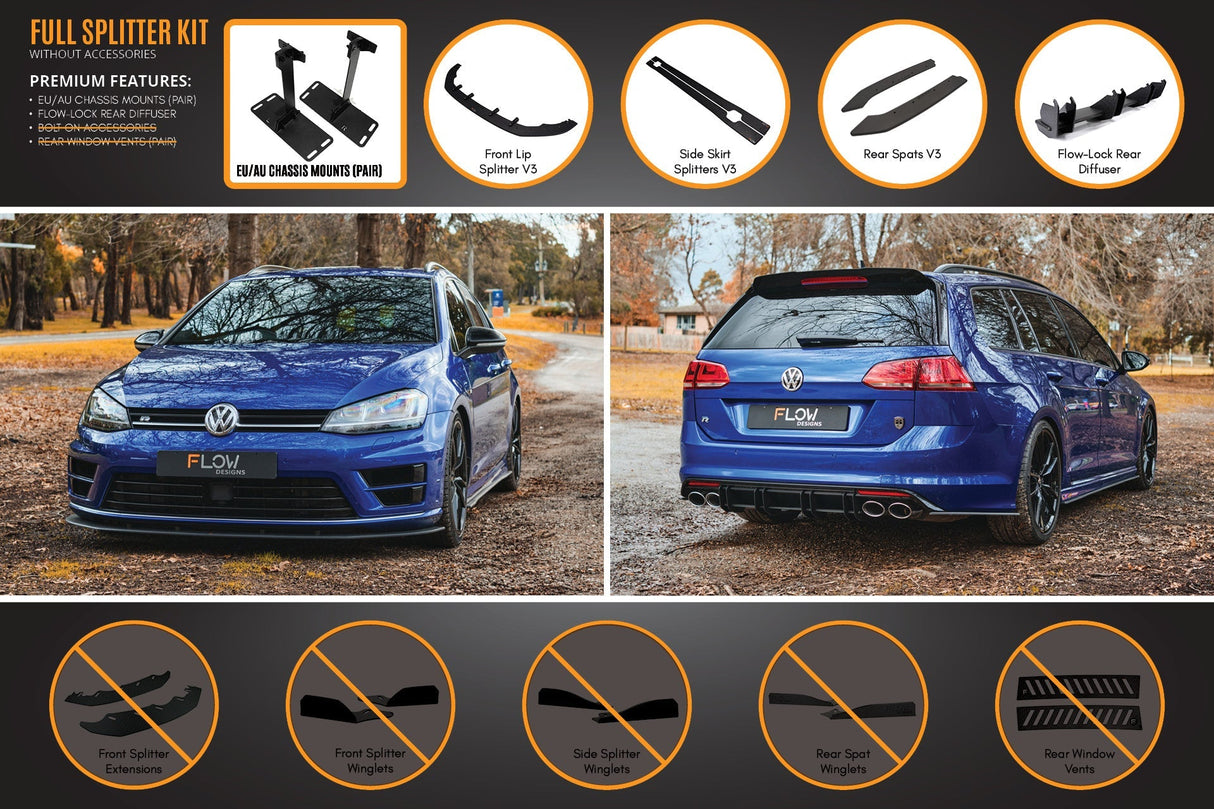 MK7 Golf R Wagon Full Lip Splitter Set