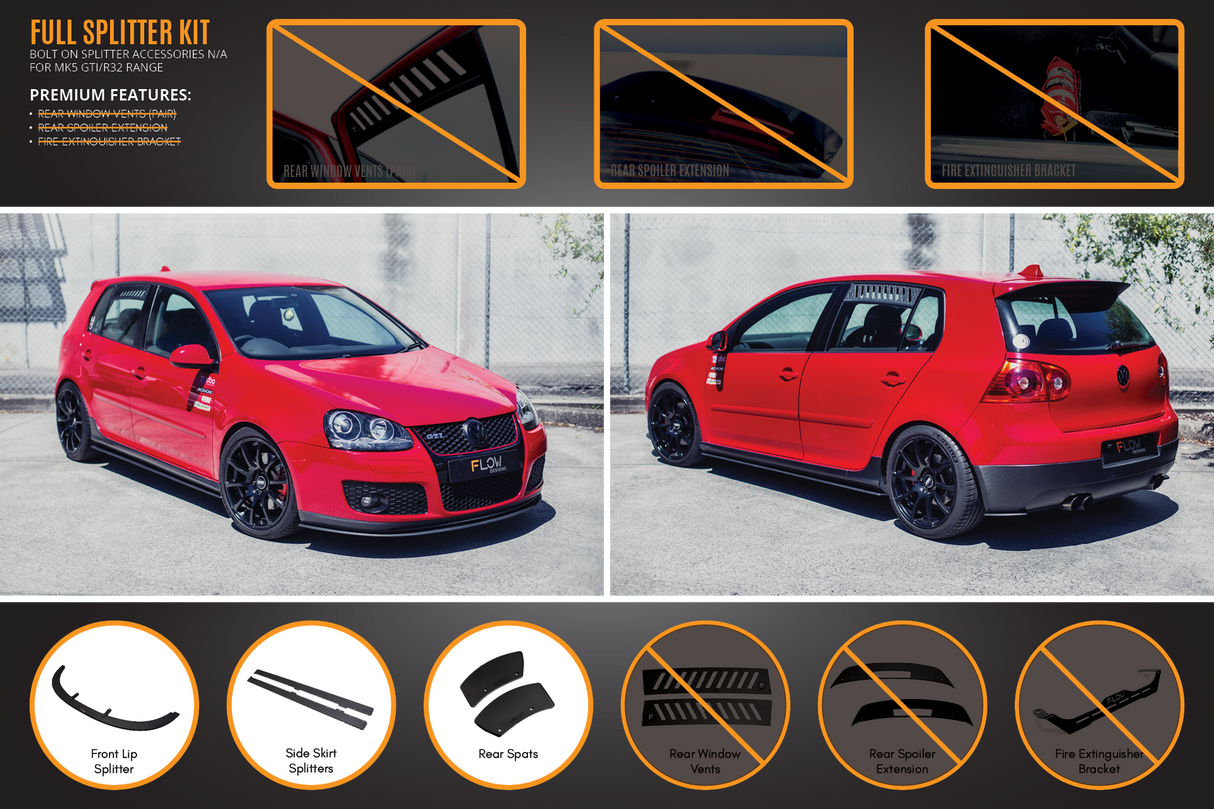 MK5 Golf GTI Full Lip Splitter Set