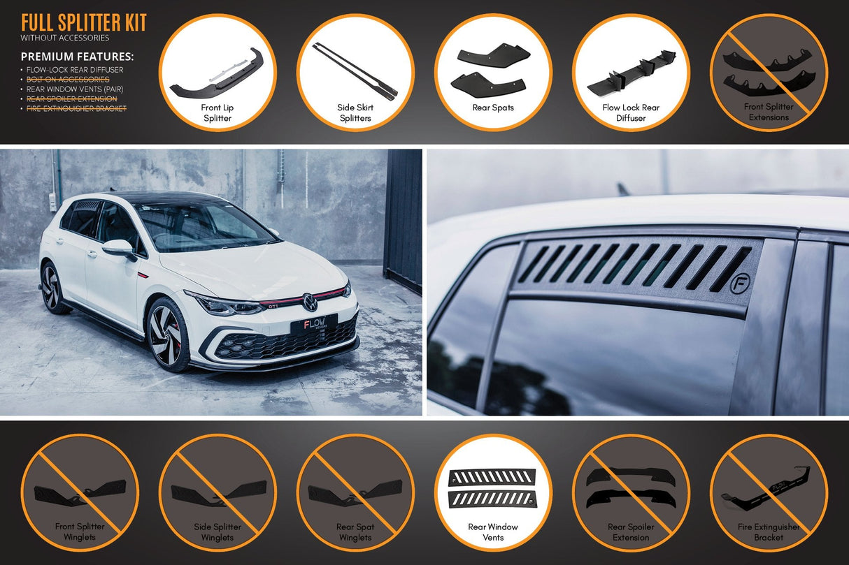 MK8 Golf GTI Full Lip Splitter Set