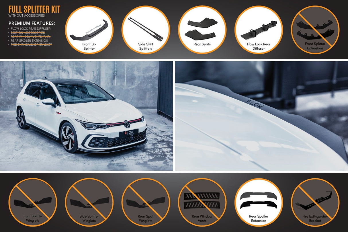 MK8 Golf GTI Full Lip Splitter Set - No Accessories