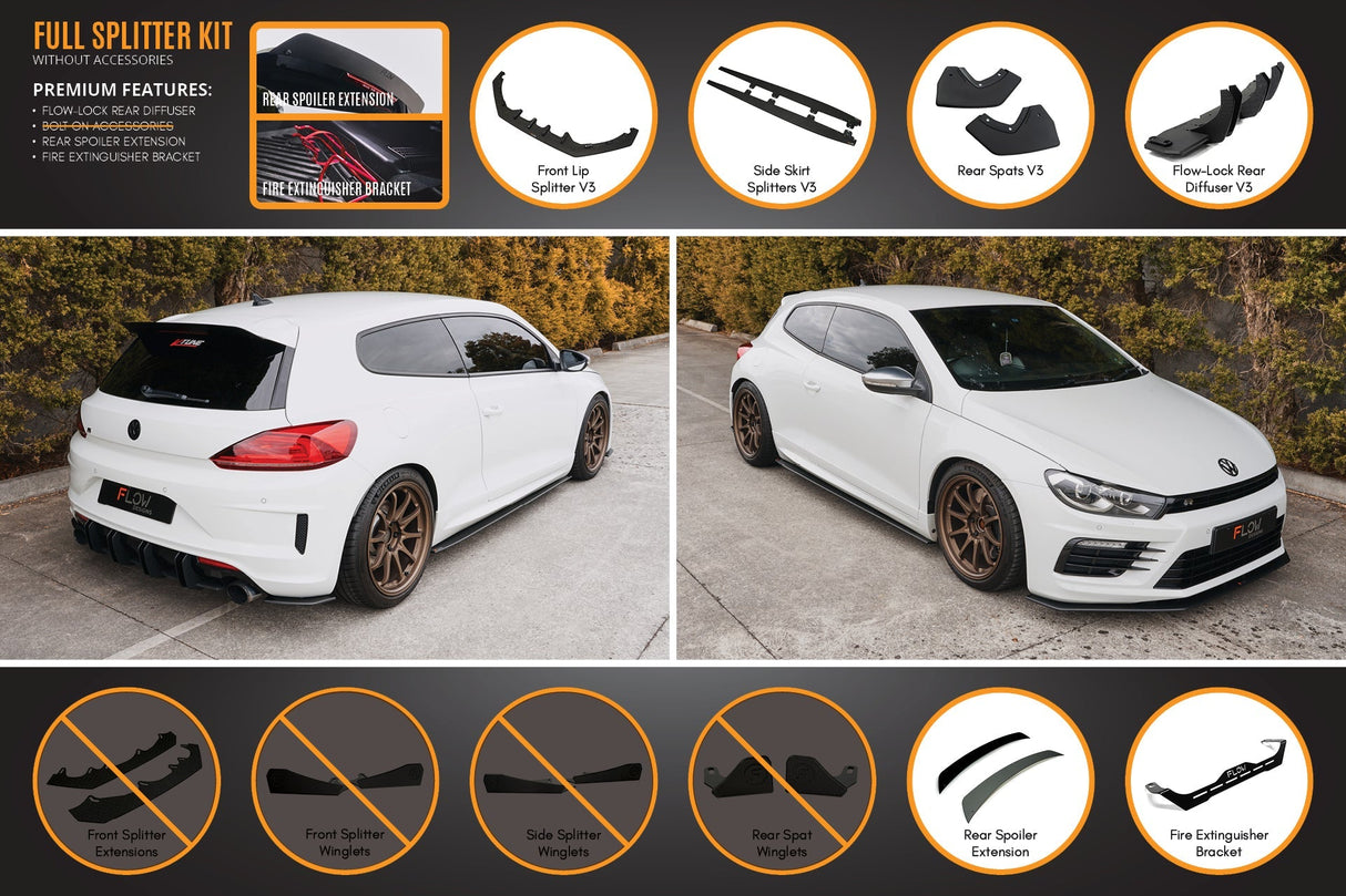 Scirocco R FL V3 Full Lip Splitter Set