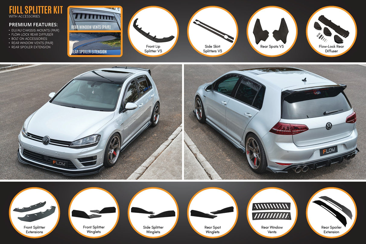 MK7 Golf R Full Lip Splitter Set