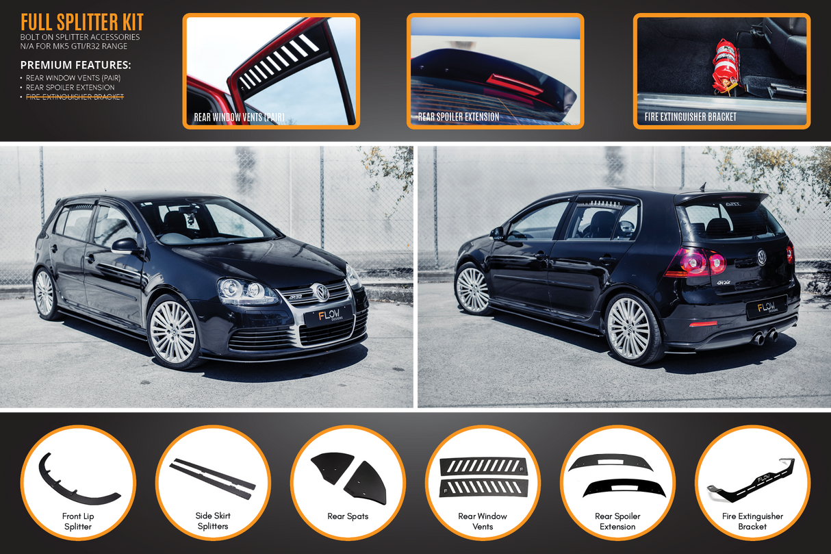 MK5 Golf R32 Full Lip Splitter Set