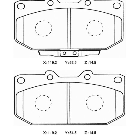 MSB Brake Pad Shim for Nissan/Subaru Sumitomo 4-pot front caliper