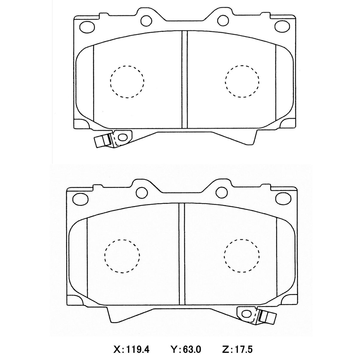 MSB Brake Pad Shim for Toyota Landcruiser 70/80 Series front brake pads