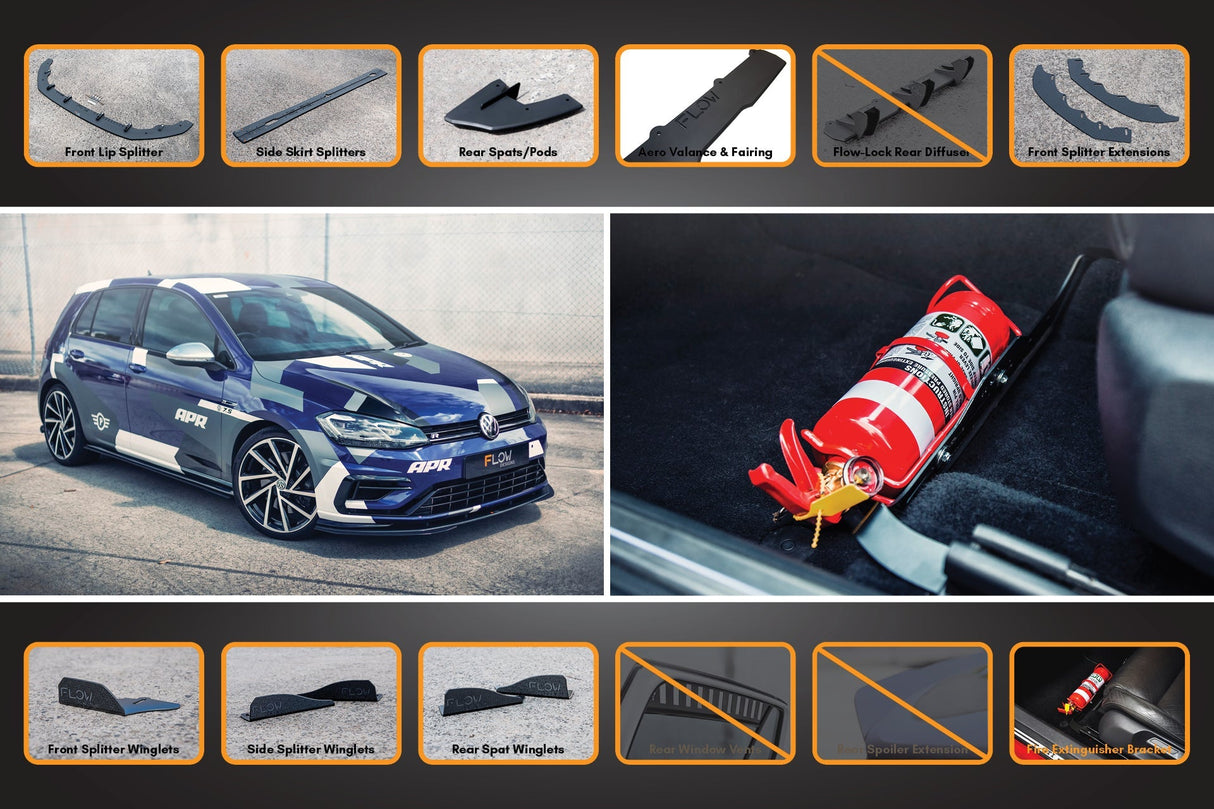 MK7.5 Golf R Full Lip Splitter Set with Rear Valance & Fairing