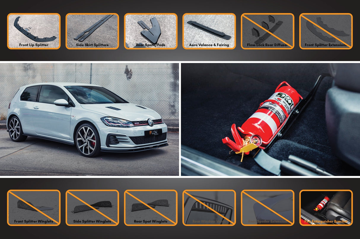 MK7.5 Golf GTI Full Lip Splitter Set with Rear Valance & Fairing