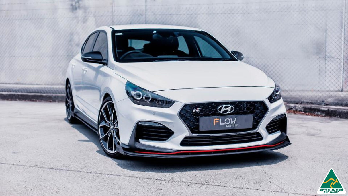 White Hyundai i30N Fastback Front Splitter Winglets