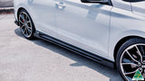 White Hyundai i30N Fastback Side Skirt Splitter Winglets