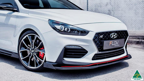 White Hyundai i30N Fastback Front Splitter Winglets