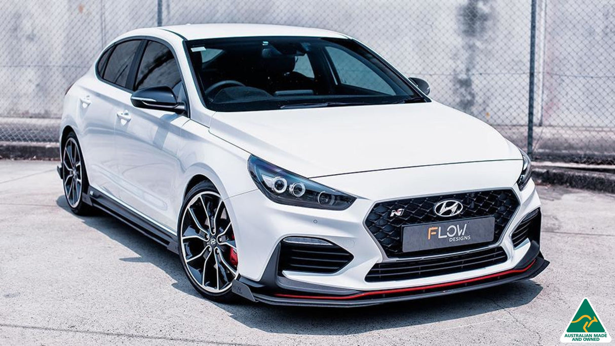 White Hyundai i30N Fastback Front Splitter Winglets